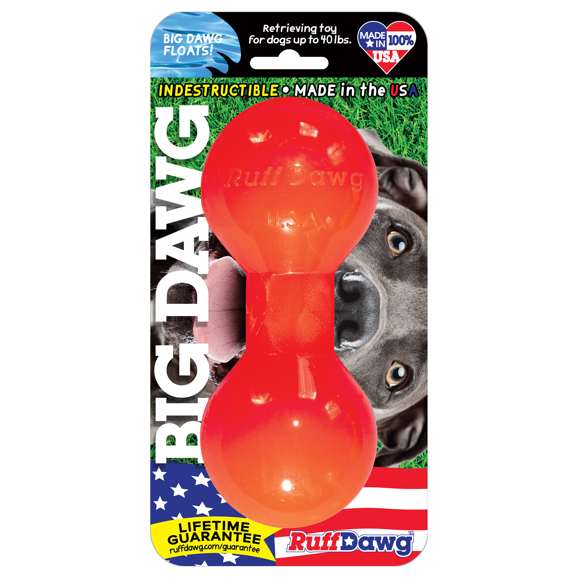 Ruff Dawg Indestructible Big Dawg Barbell Dog Toy Medium Assorted 6″ x ...